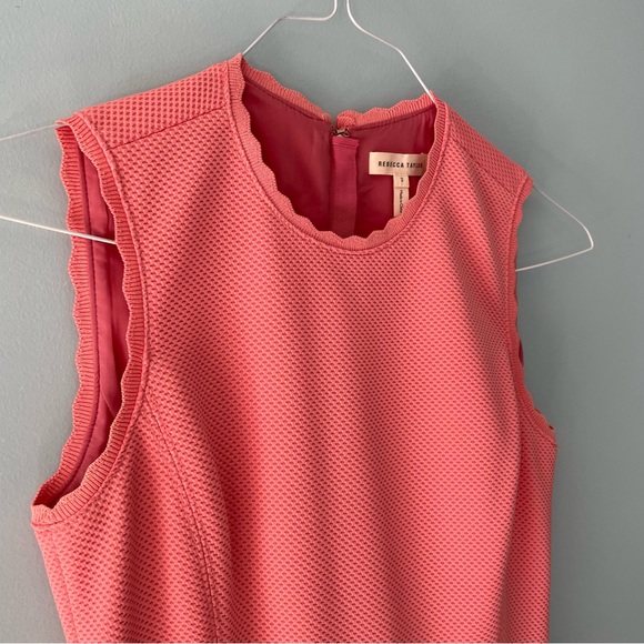 🔻LAST CHANCE🔻 REBECCA TAYLOR Textured Knit Fit and Flare Dress Pink Grapefruit - Picture 7 of 11